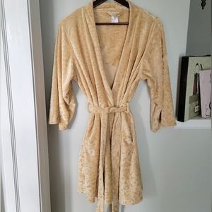 Cappelli of New York Golden Wheat Coloured Textured Robe with Removable …